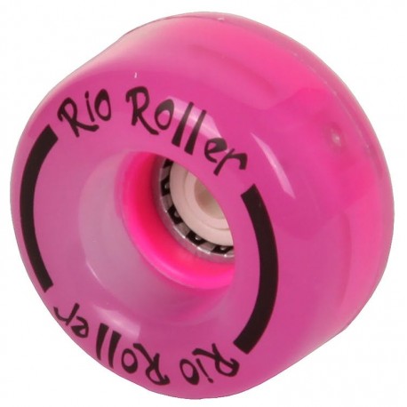 Rio Roller Light Up Quad Roller Skate Wheels Pink 54mm 82A pink x4