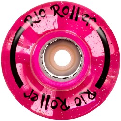 Rio Roller Light Up Quad Skate Ρόδες GLITTER 54mm 82A ροζ x4