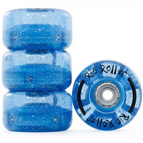 Rio Roller Light Up Quad Skate Ρόδες GLITTER μπλε 54mm 82A x4