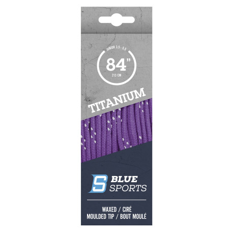 Blue Sports Titanium Pro Laces Hockey Waxed purple