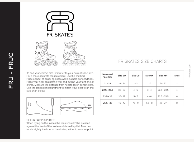 size chart FR Junior